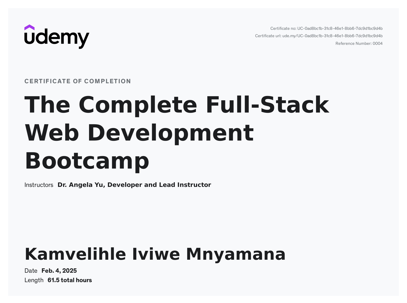 Full-Stack Web Development Certification